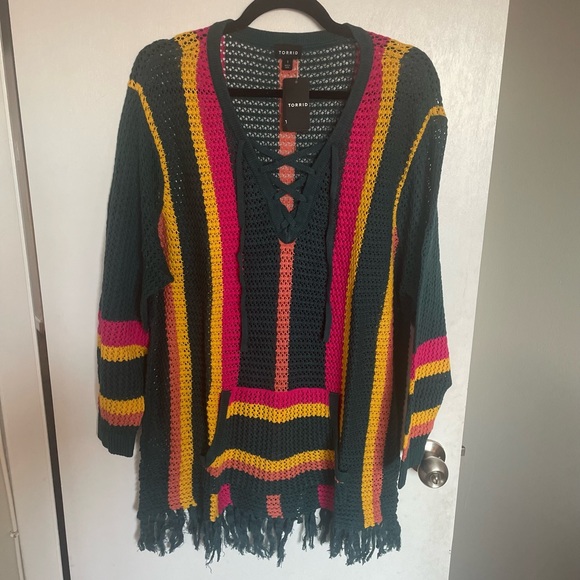 Torrid Pullover Striped V-Neck Sweater - Sizes 1X, 2X, 3X - Picture 2 of 13